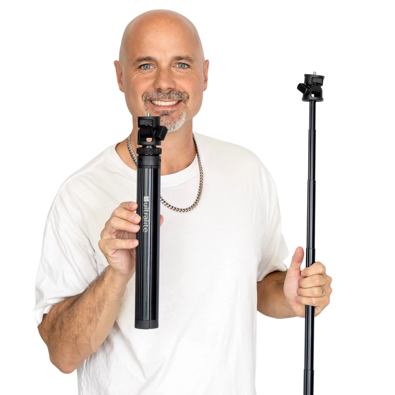 Justin McClure holding the UltraPod folded and extended